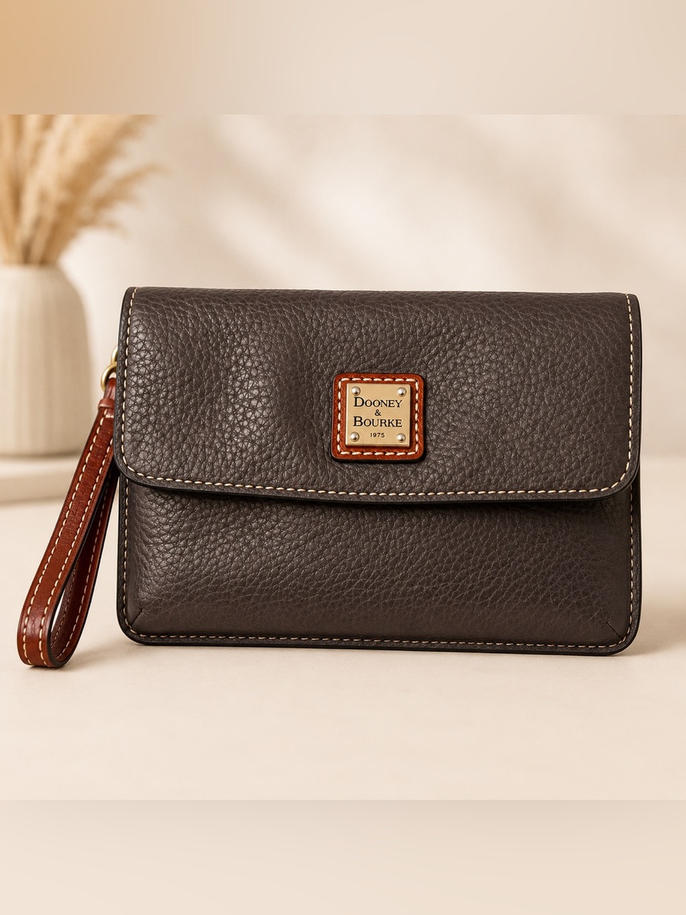 Dooney & Bourke Brown Leather Wristlet